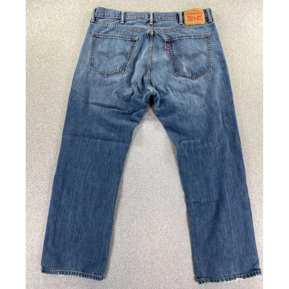Levis 559 Jeans Men 38x30 Blue Med‎ Wash Relaxed Straight Whiskering City Preppy